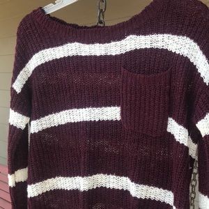 Maroon striped sweater